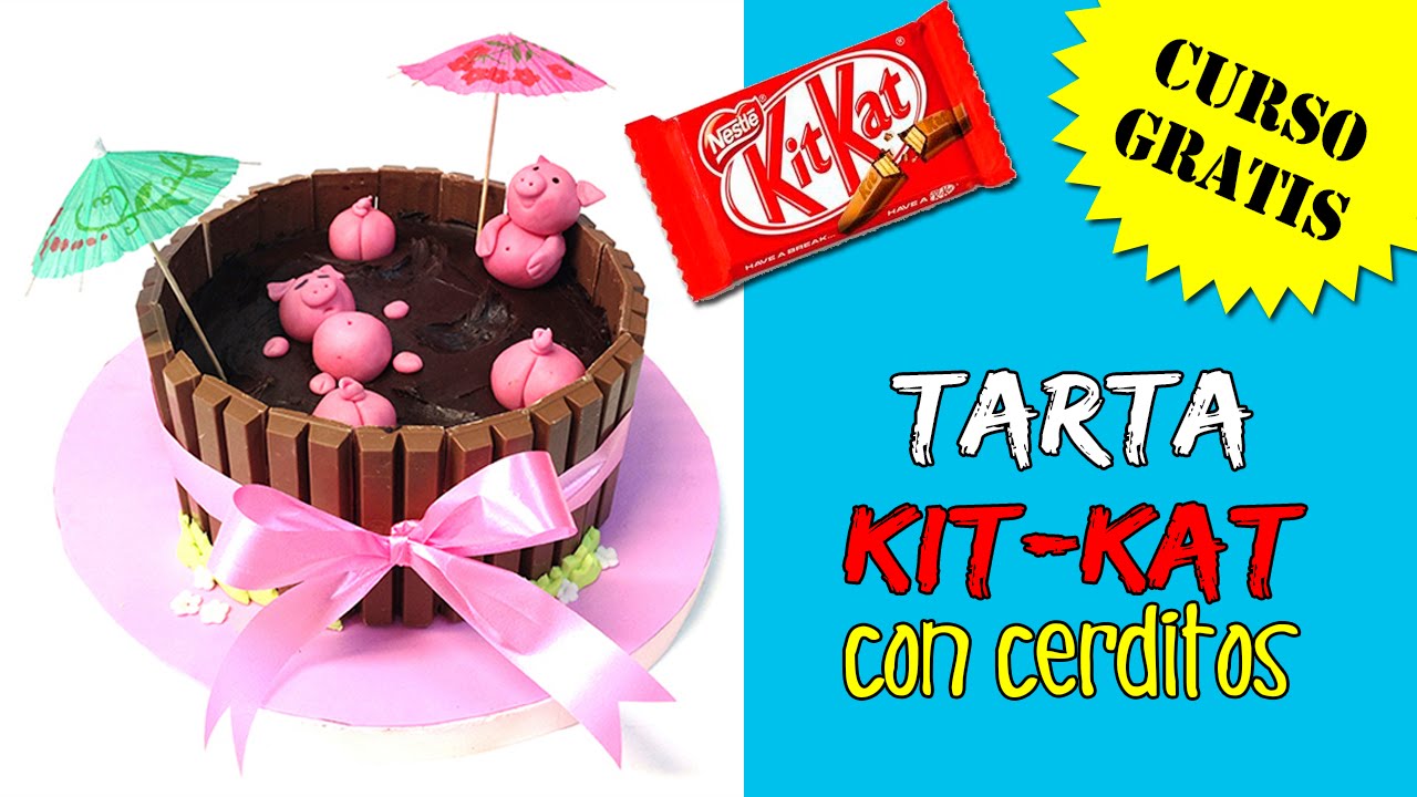 Tarta KIT KAT con cerditos MUY FÁCIL * Tartas originales y fáciles