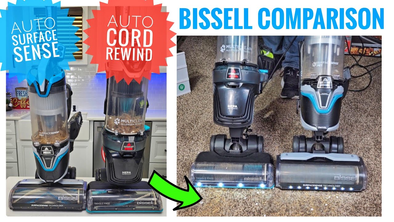 Bissell MultiClean with Automatic Cord Rewind vs. Bissell SurfaceSense Vacuum Cleaner Comparison