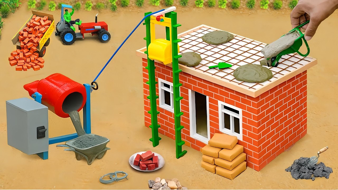 Thieves Destroy House – DIY Modern Fireproof Mini House with Bricks and Cement | Science Project