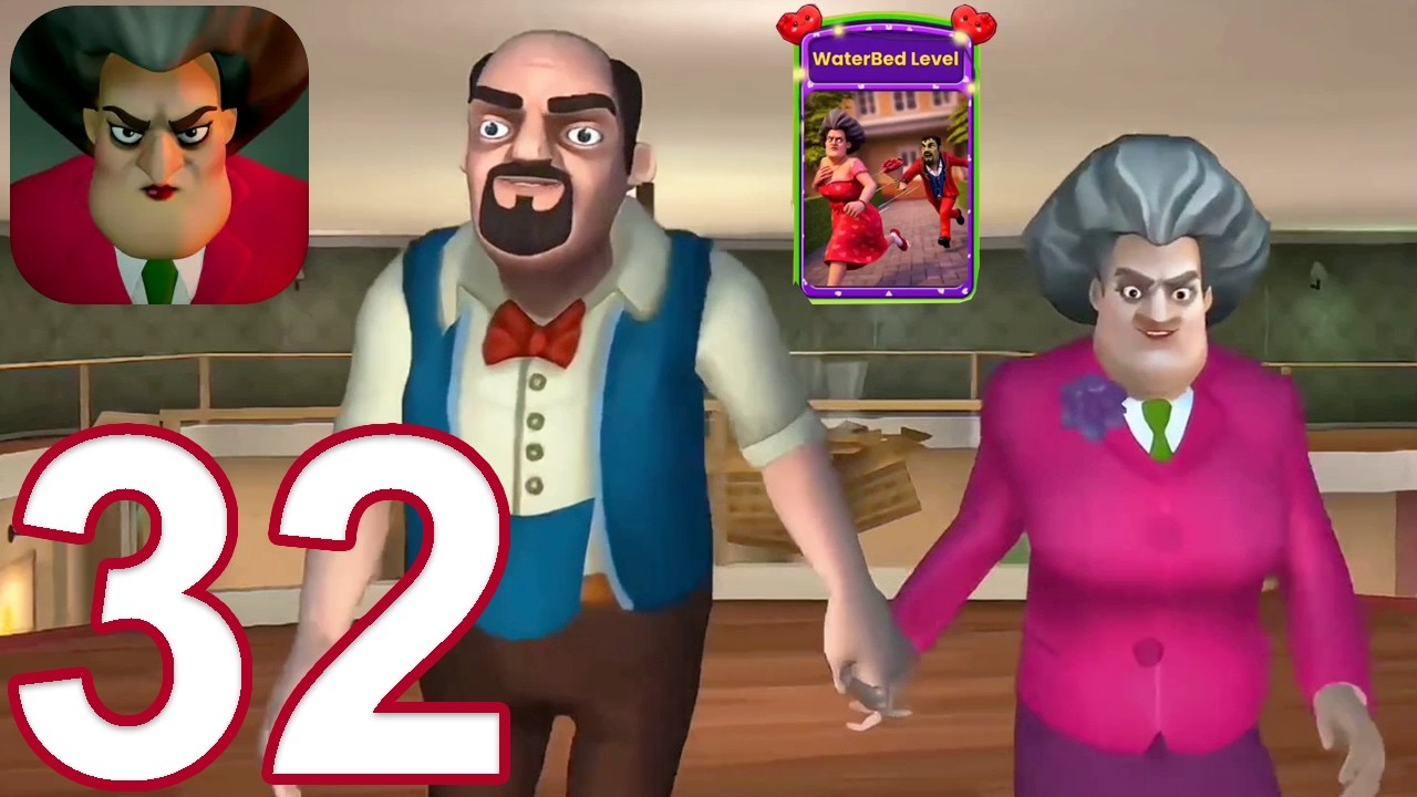 Scary Teacher 3D Gameplay Walkthrough Part 32 - New Update & Water Bed Level (Android, iOS)