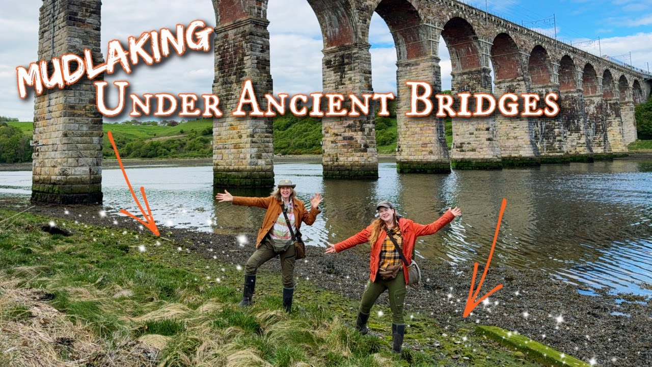 Mudlarking Under 400 Year Old Bridge in Ancient Town of Berwick Upon Tweed - Treasure Hunting!