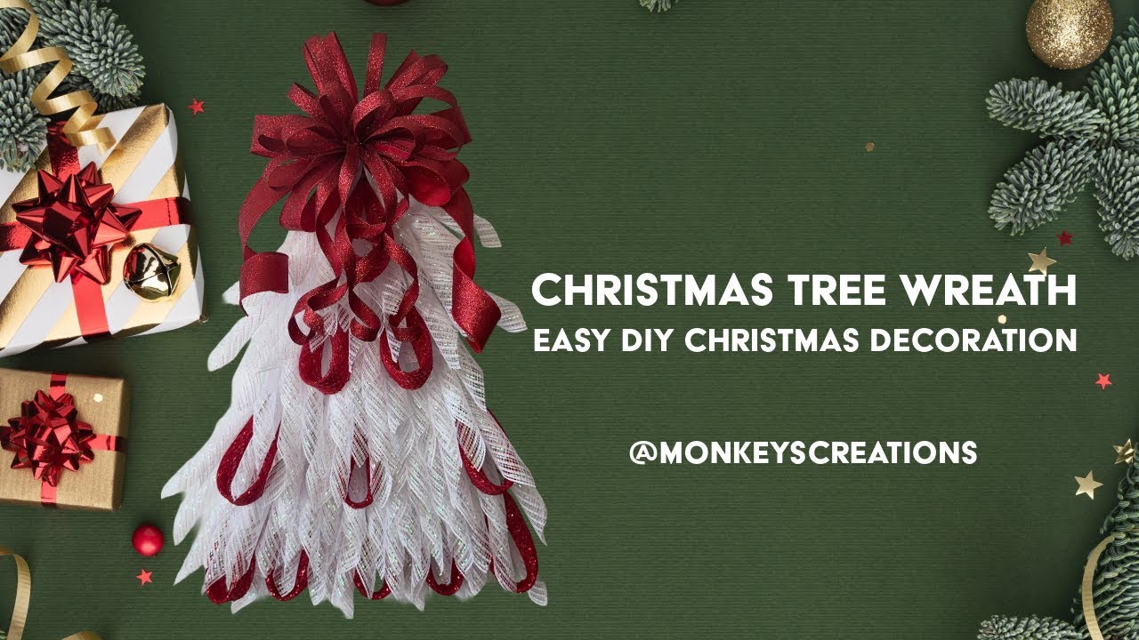 How to Make a Christmas Tree Wreath #christmasdecoration #christmasdecor #diy