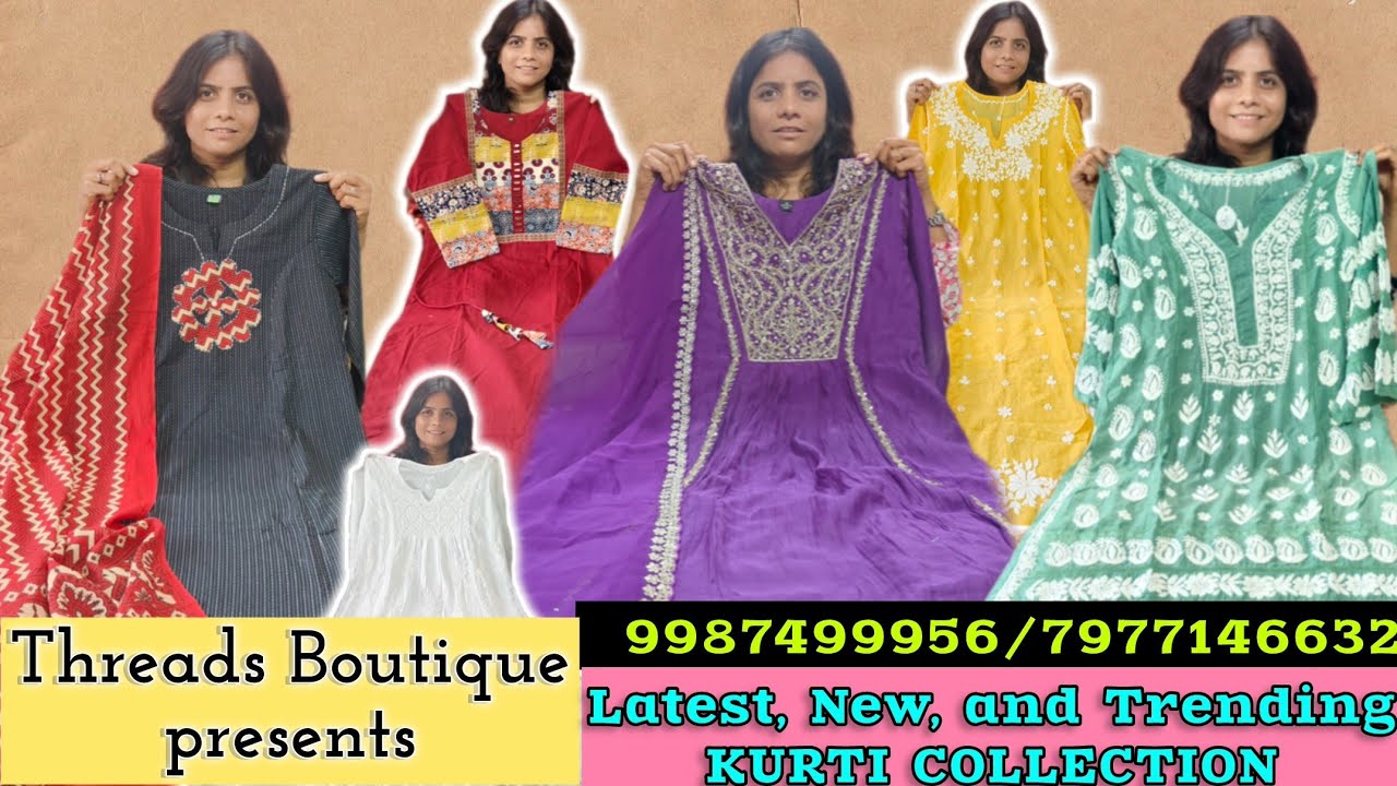 NEW ARRIVALS  Lakhnavi, Kurties, Mal Chanderi, Cotton Kurties & DressesThreads Boutique by Poonam