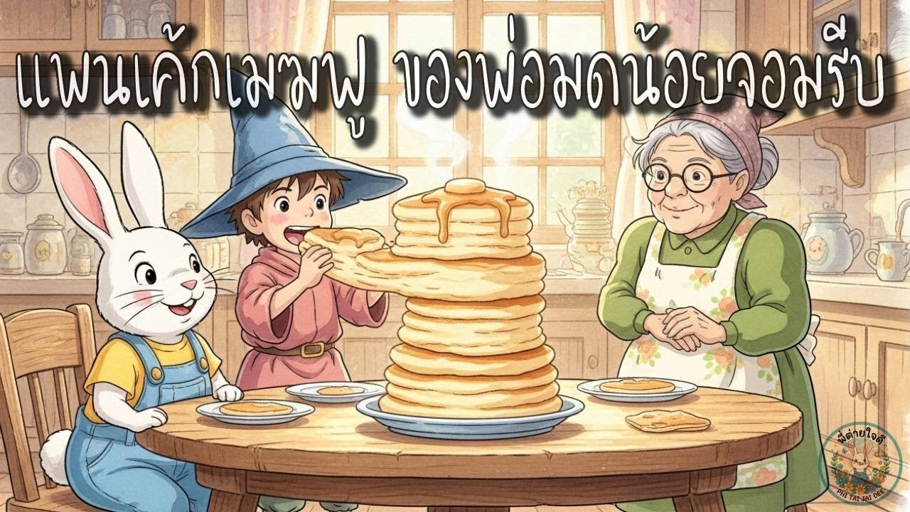 นิทานเด็ก พี่ต่ายใจดี ตอนที่17 : แพนเค้กเมฆฟู ของพ่อมดน้อยจอมรีบ (ความอดทน)StudioGhibliStyle