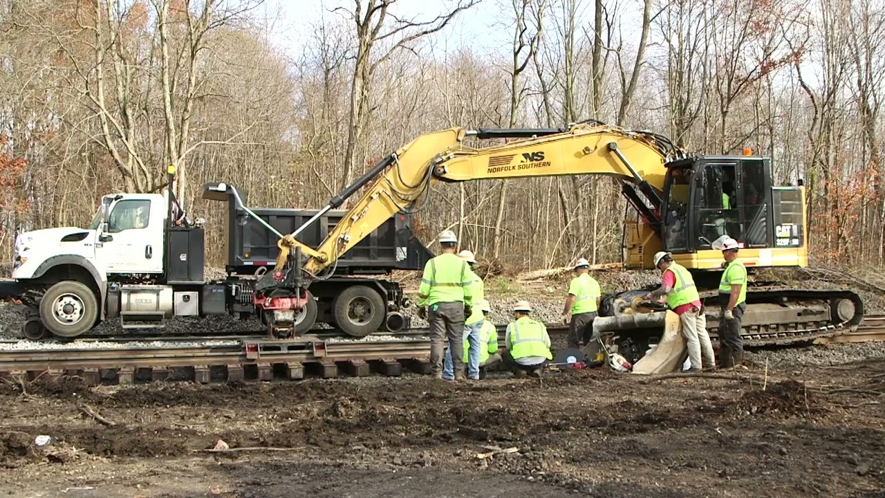 Aftermath of Ravenna train derailment and cleanup