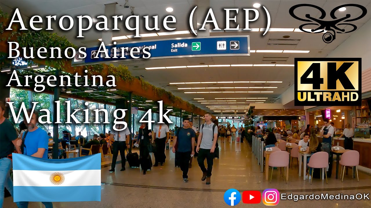 Aeropuerto Internacional Jorge Newbery Aeroparque AEP - Walking 4K Buenos Aires Argentina 2024