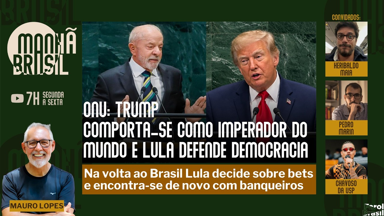 ONU: Trump fala como imperador e Lula defende democracia | Bets e banqueiros: agenda da volta |23.9