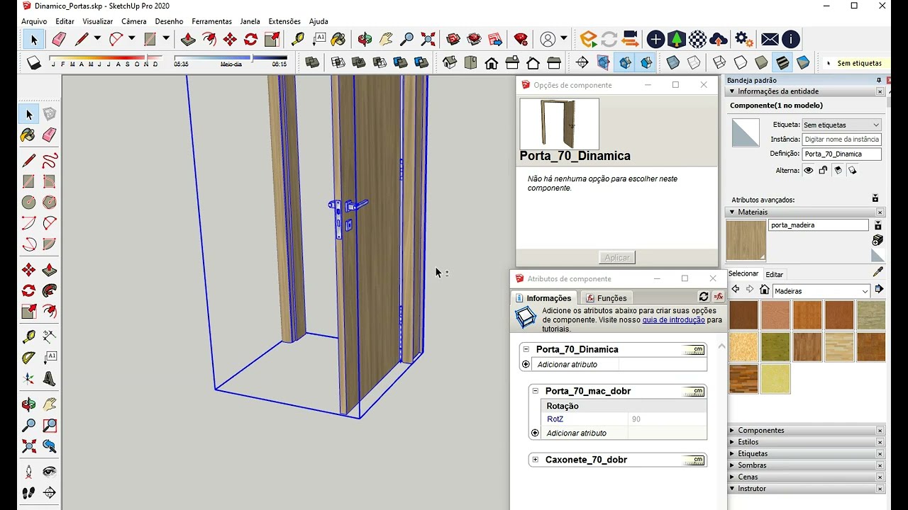 SketchUp - Bloco Dinâmico (Porta Abrindo)