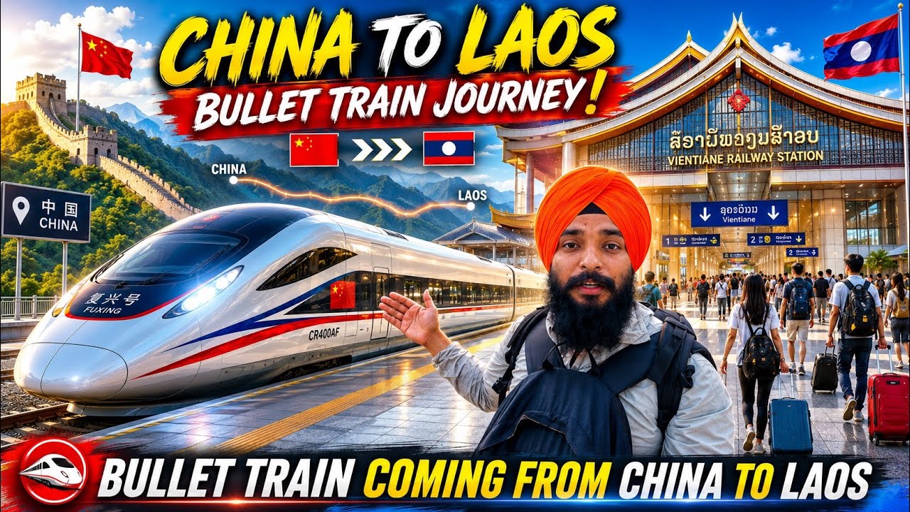 ਗਰੀਬ ਦੇਸ਼ ਫੇਰ ਵੀ Bullet Train 🚅 || LAOS 🇱🇦 CHINA 🇨🇳 BULLET TRAIN SIKH TRAVELLER PUNJABI TRAVEL VLOG