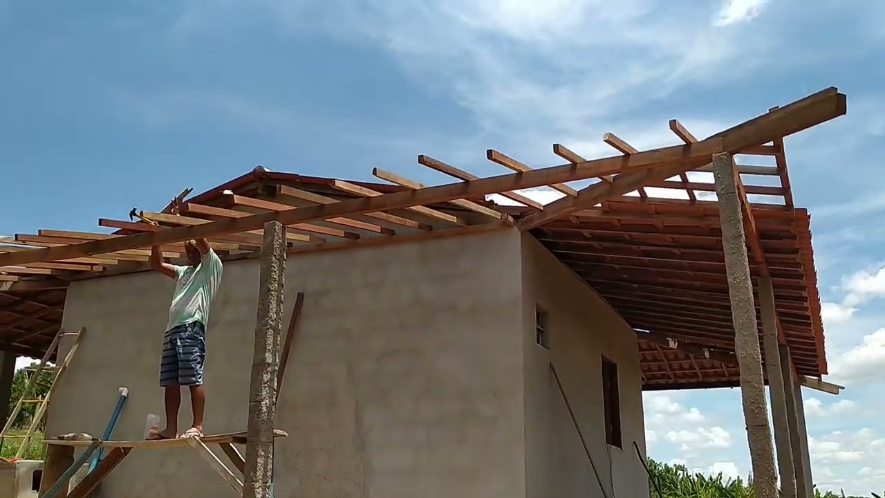 CONTINUAÇÃO DO ALPENDRE DA CASA DO GOBEU VEJAM O QUE FIZEMOS HOJE 🏠🏠