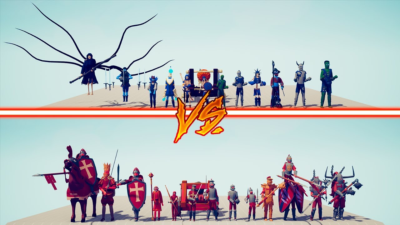 MEGA MEDIEVAL TEAM vs MEGA SPOOKY TEAM - Totally Accurate Battle Simulator | TABS
