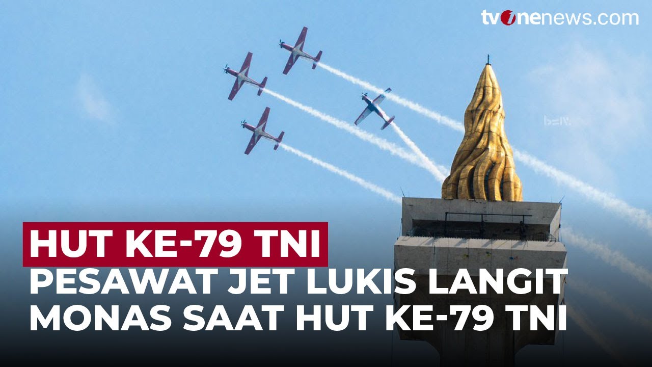Megahnya HUT ke -79 TNI Saat Langit Monas Dihiasi Jet Tempur | OneNews Update