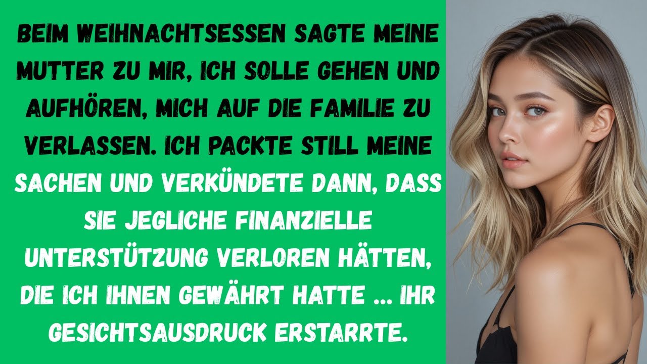 Beim Familienessen sagte meine Mutter höhnisch: „Hör auf, dich auf die Familie zu verlassen