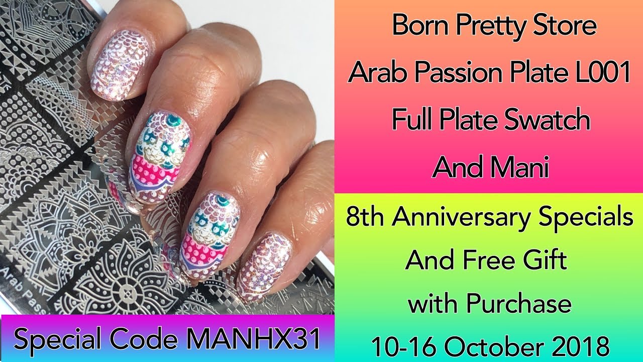 Arab Passion Plate L001 || Born Pretty Store || Discount Code MANHX31 || 8th Anniversary Specials!