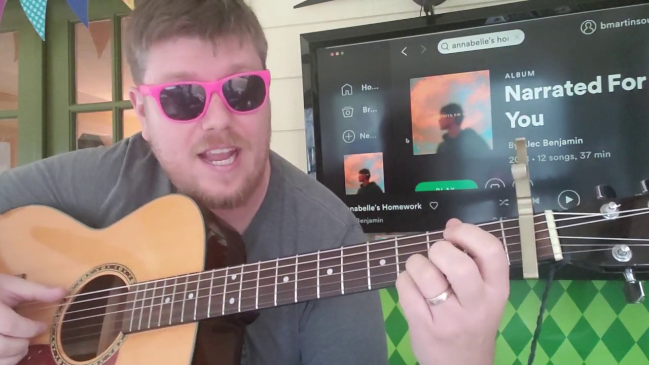 How To Play Annabelle's Homework Alec Benjamin // guitar tutorial beginner lesson easy chords