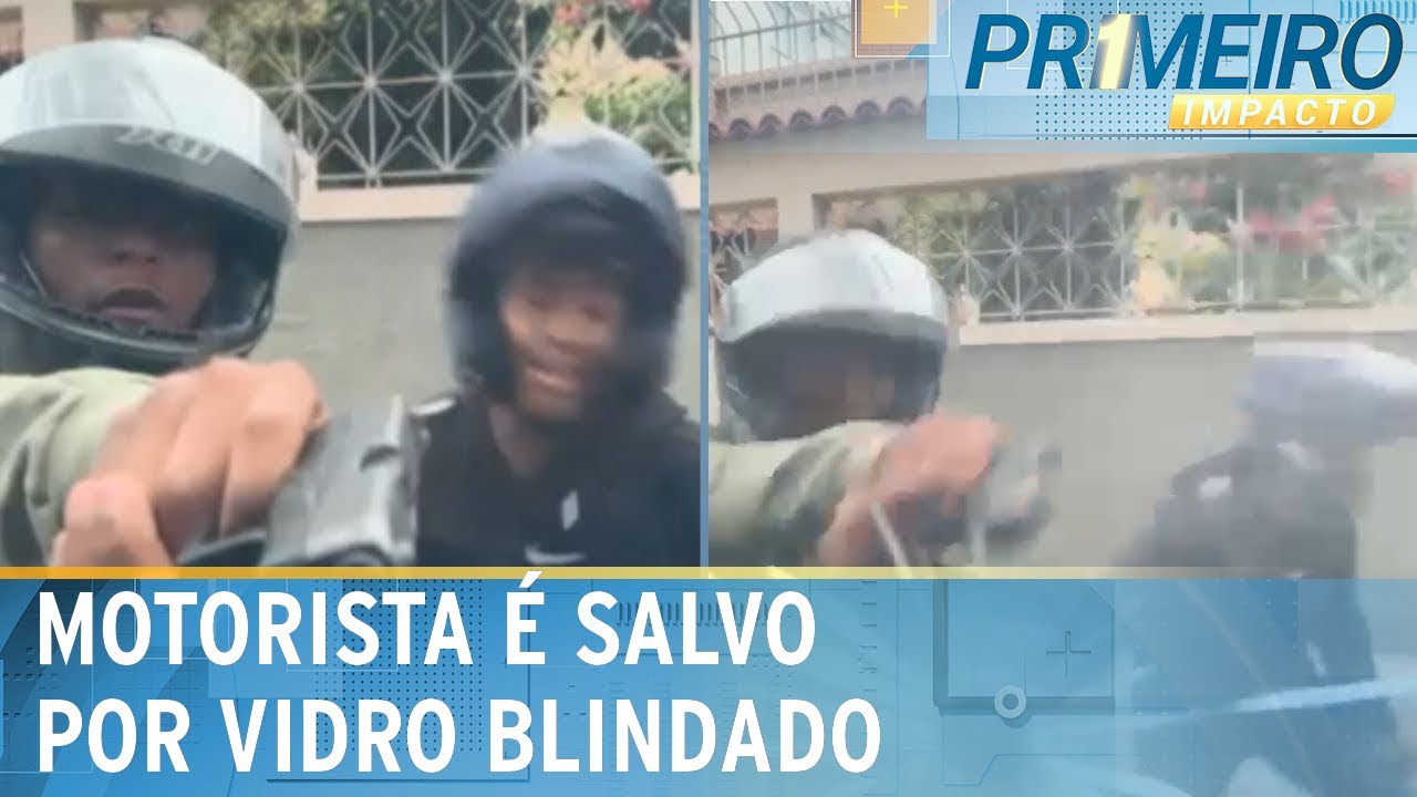 Motorista registra bandido atirando contra carro blindado no Rio | Primeiro Impacto (19/09/24)