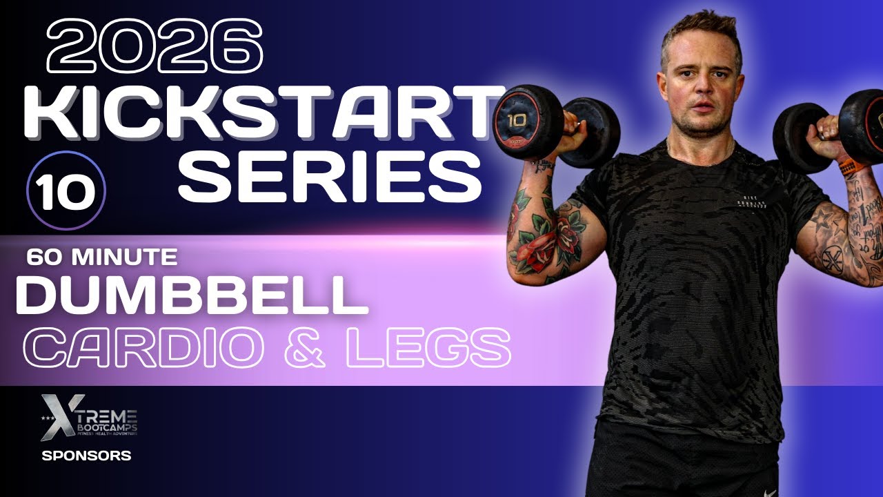 10: 60 Minute DUMBBELL Full Body Workout at Home | Cardio & Legs