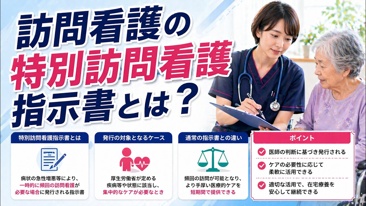 訪問看護の特別訪問看護指示書とは？徹底解説します！
