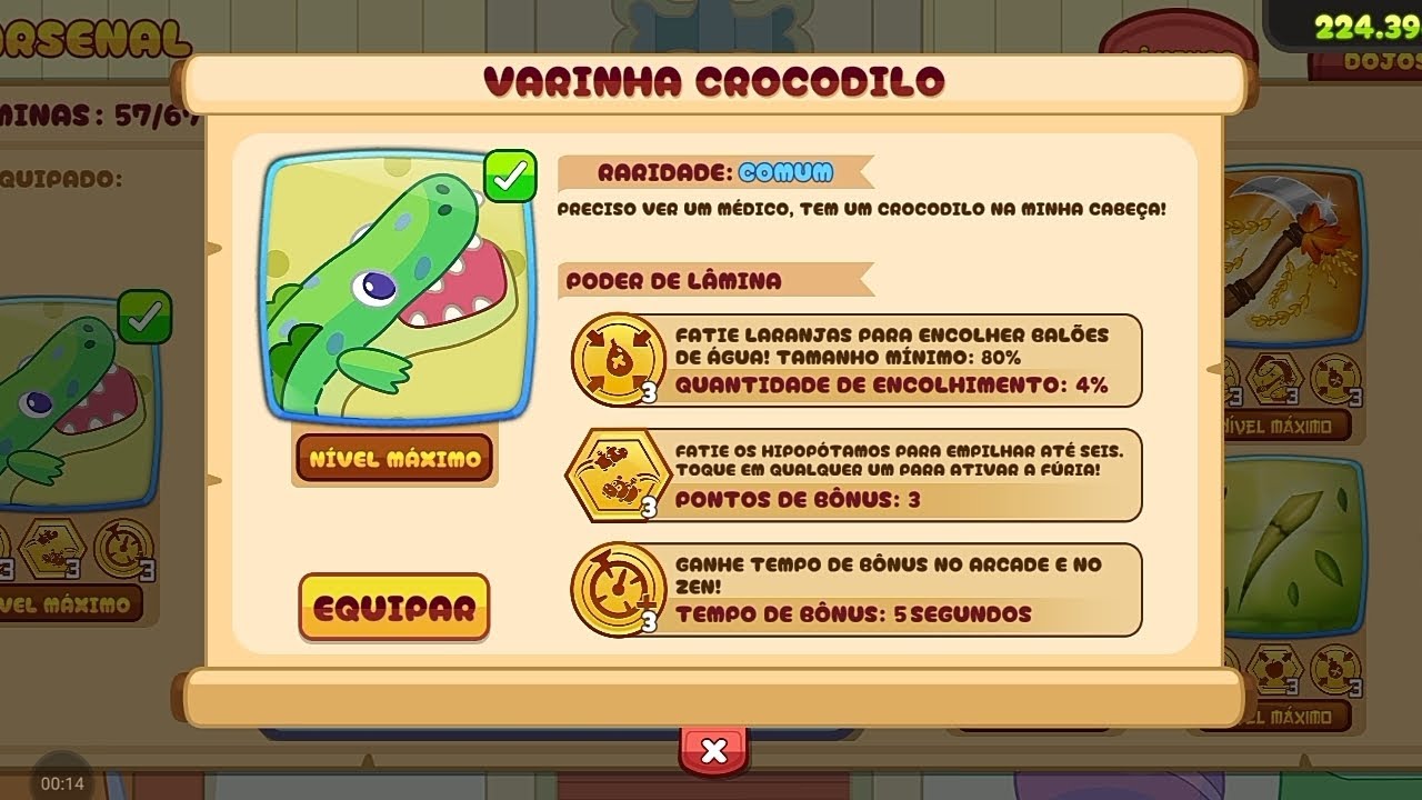 FRUIT NINJA BLUEY: Apresentação da Lâmina VARINHA CROCODILO nos 3 modos