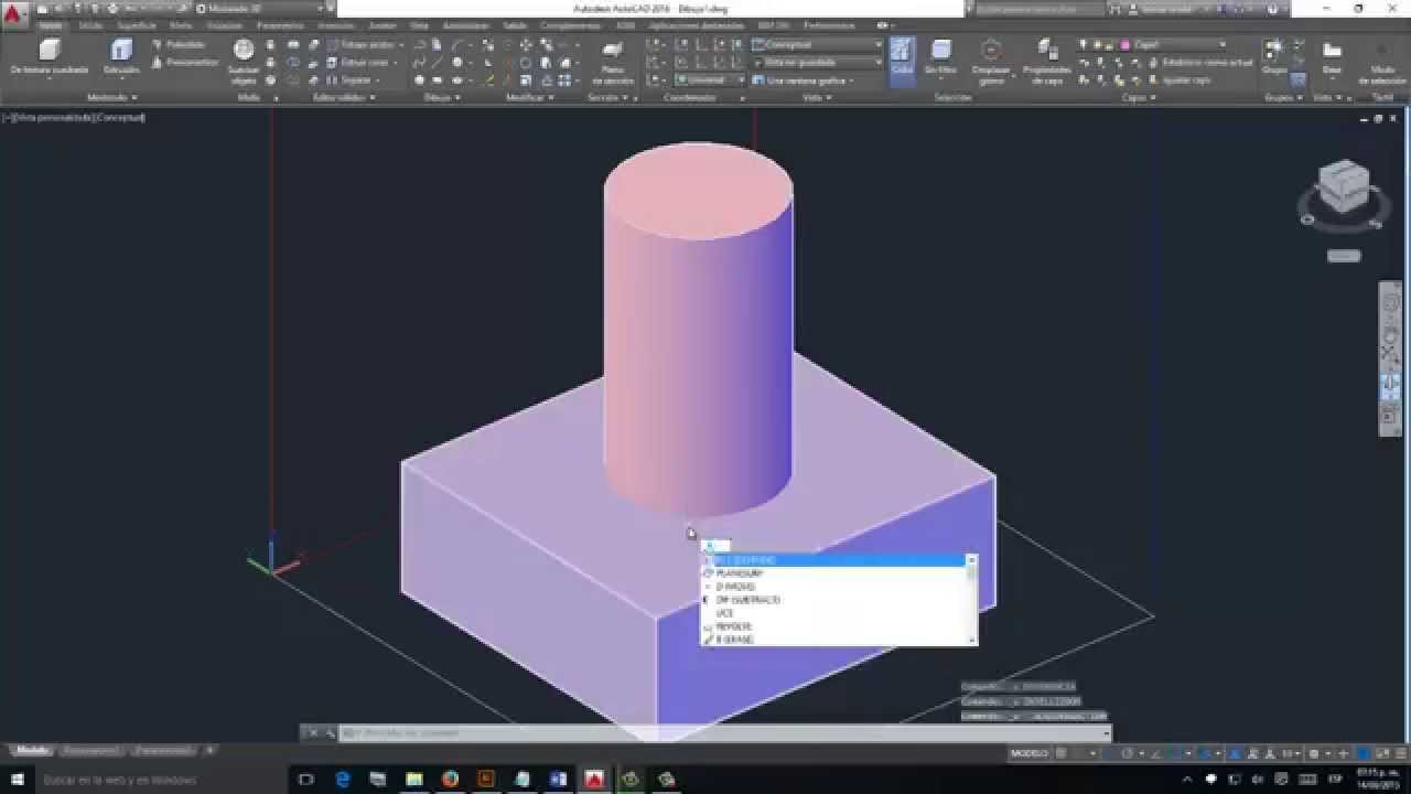 Tutorial - Autocad Básico 5 (unión, sustracción e intersección)
