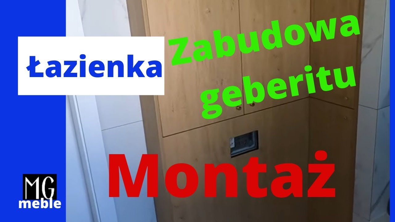 Montaż szafek łazienkowych. Obudowa geberitu.