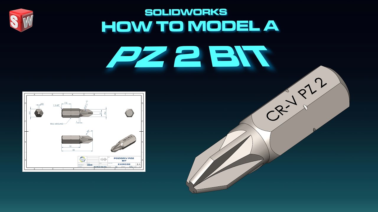 How to Model a Pozidriv PZ2 Bit in SolidWorks