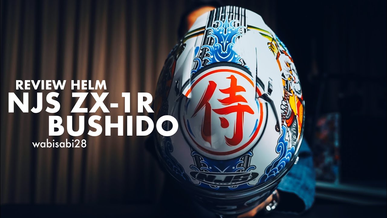 HELM FIBERGLASS NJS ZX-1R BUSHIDO - UNBOXING + REVIEW JUJUR