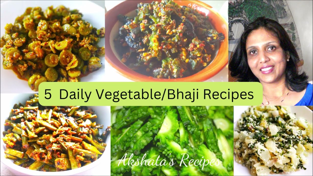 5 Daily Vegetable/Bhaji Recipes Part 1|Daily Cooking Recipes Series.