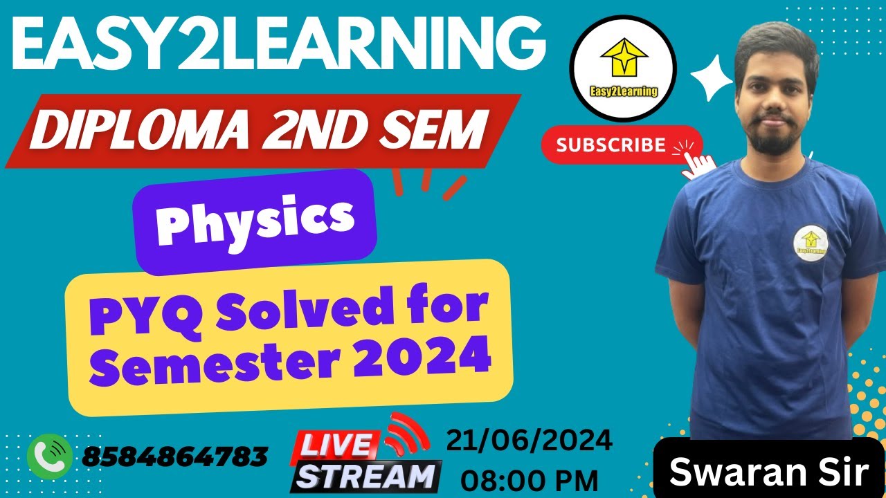 Diploma 2nd Sem | Physics_ PYQ solved Video Part -1 | By Swaran Sir/Easy2Learning