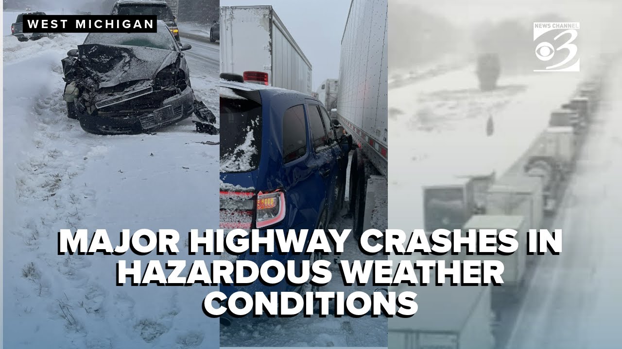 Crashes causing major traffic disruptions in West Michigan amid hazardous weather