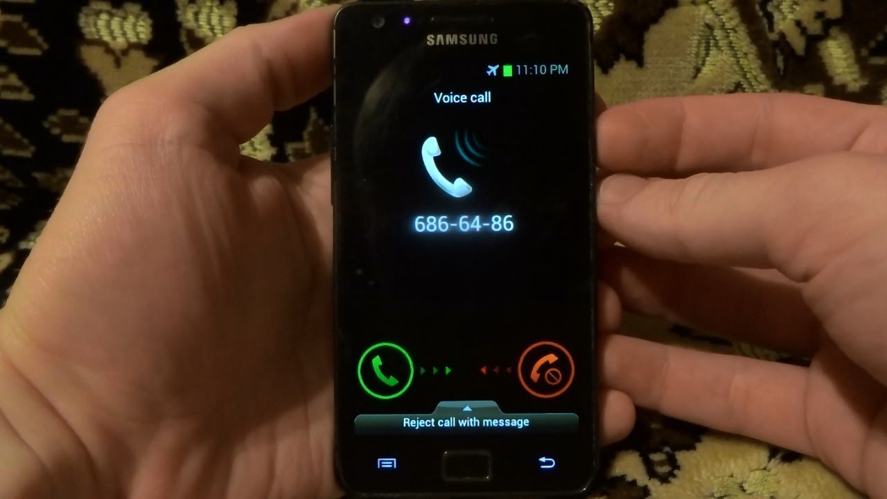 Samsung Galaxy S2 incoming call via Fake call Call assistant 2.43b