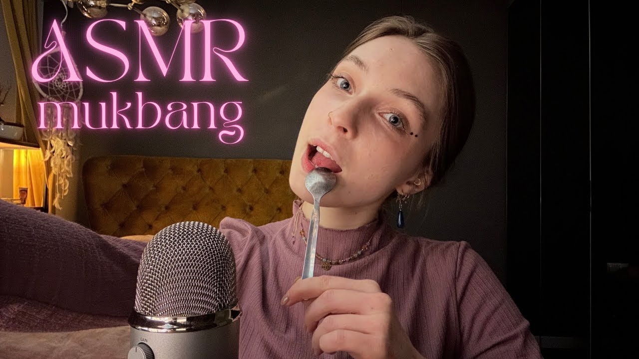 ASMR • mukbang 👅 eating grapes and crème brûlée 🤤