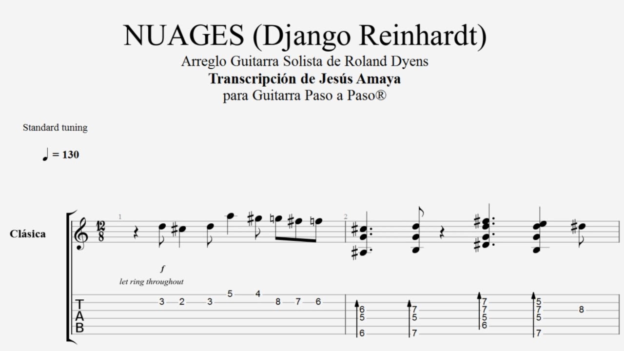 Nuages - por Roland Dyens  - Tablatura por Jesús Amaya...