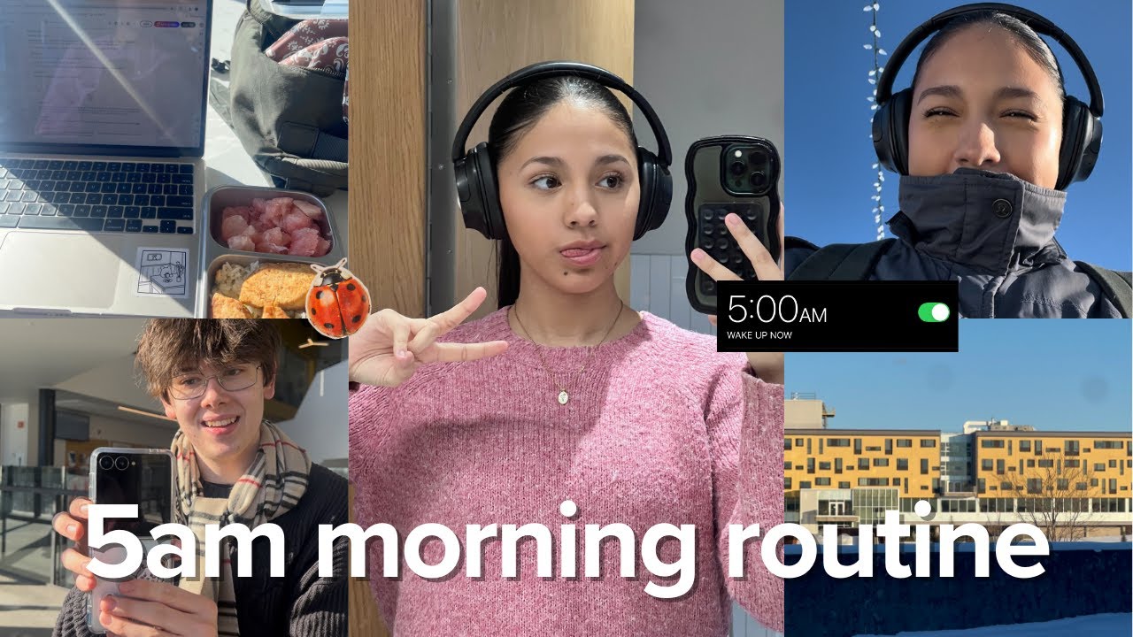 business student's 5am school day...