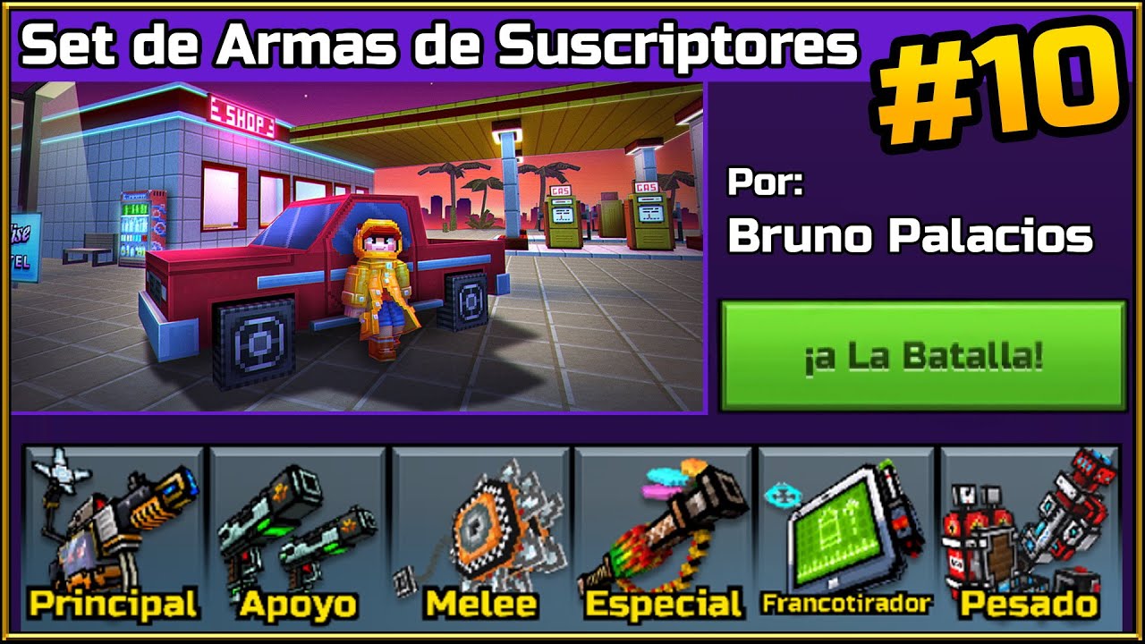 SET DE ARMAS DE SUSCRIPTORES! #10 | Bruno Palacios! Conjunto Old | Pixel Gun 3D