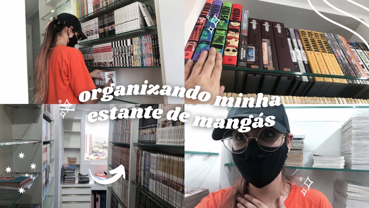 organizando MAIS DE 1.000 MANGÁS na estante nova