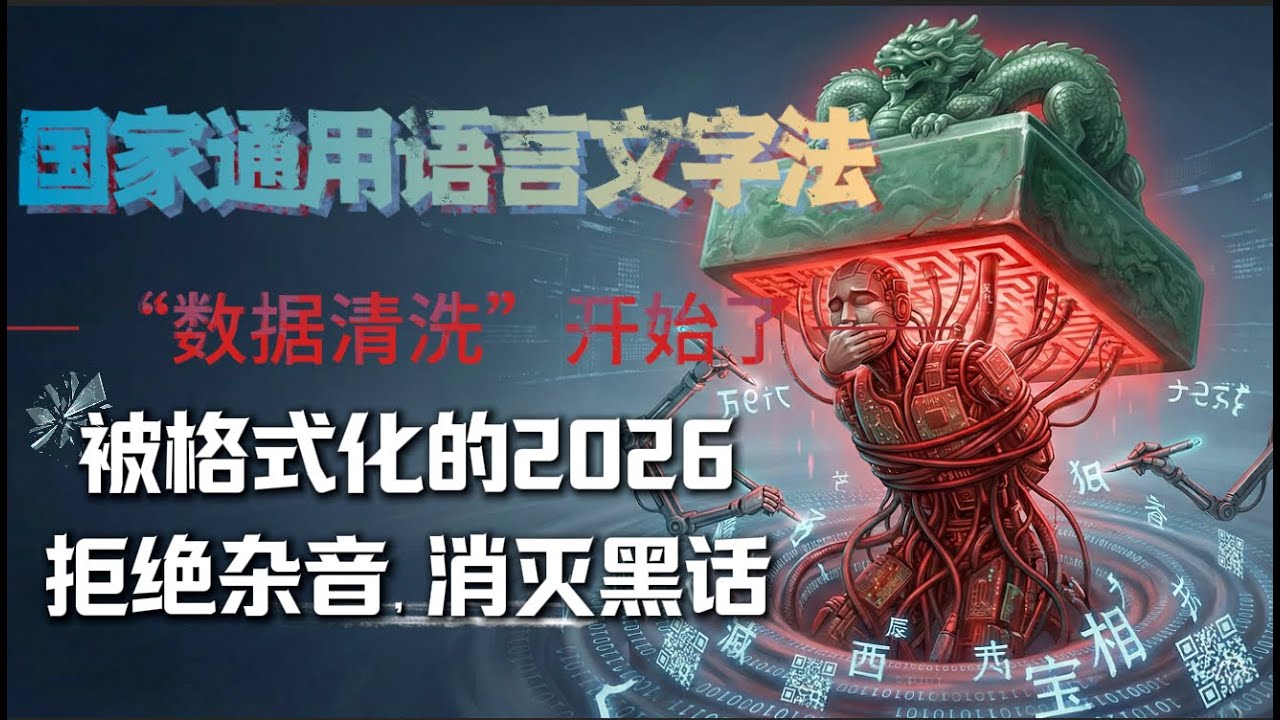 新《国家通用文字法》实施，格式化的2026：拒绝杂音，消灭黑话，深度解读国家为何急于统一&ldquo;语言代码&rdquo;，当&ldquo;说话&rdquo;成为治安问题，切断了谁的表达退路？只有4天缓冲期，一场针对14亿人的&ldquo;数据清洗&rdquo;开始