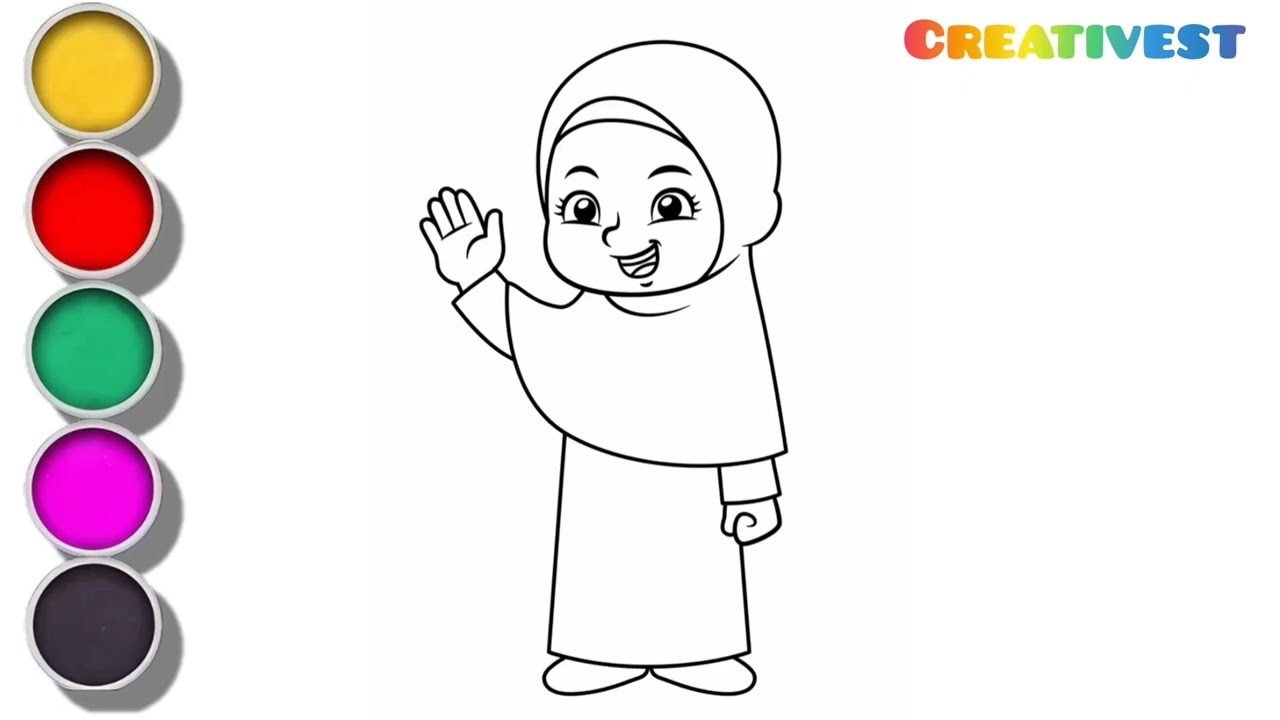 How To Draw Ramadan Girl Drawing For Kids And Toddlers 