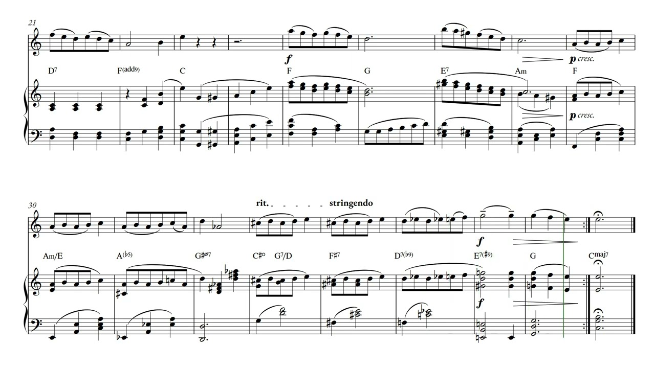 Mia & Sebastian's Theme for Violin and Piano