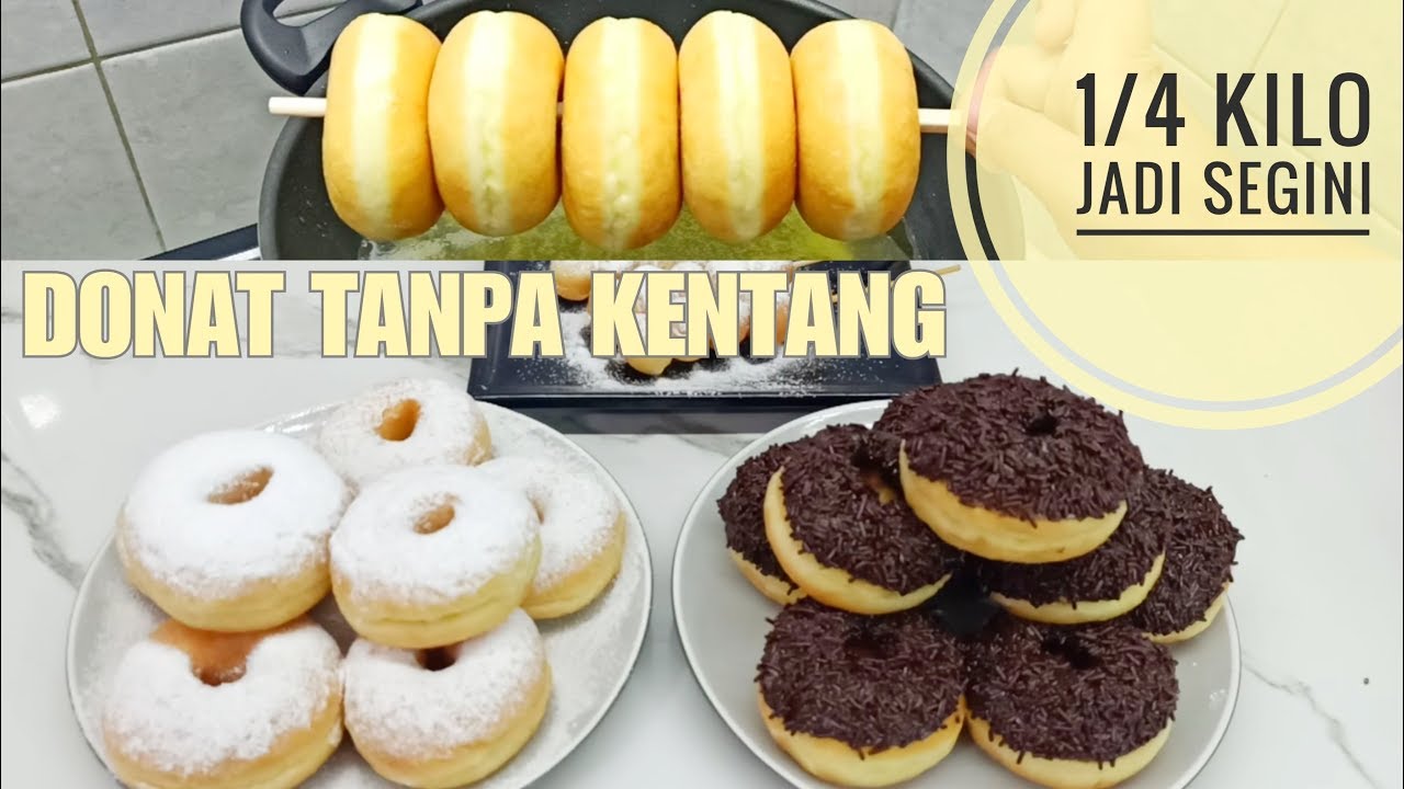 Donat tanpa kentang empuk lembut dan montok