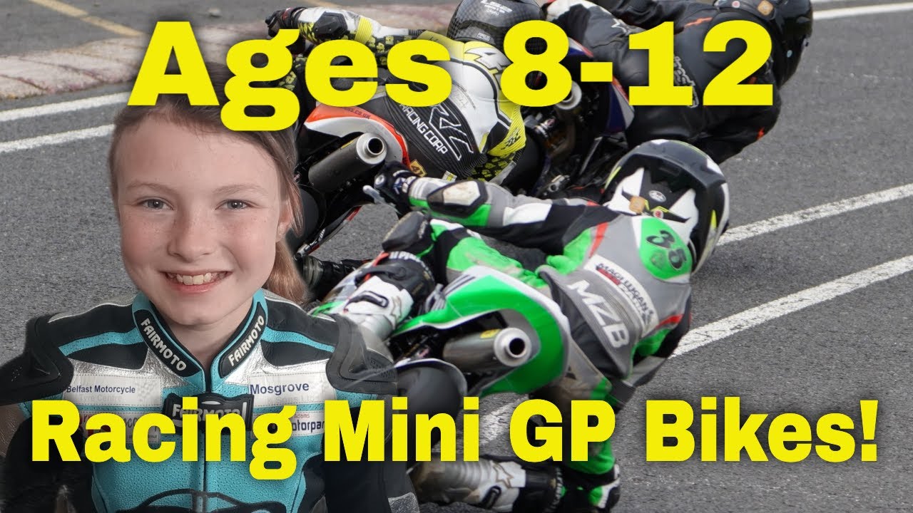 Дети гоняются на мотоциклах! Возраст 8–12 лет в гонке Road to Moto GP 1 в Тиссайде: класс Ohvale 110