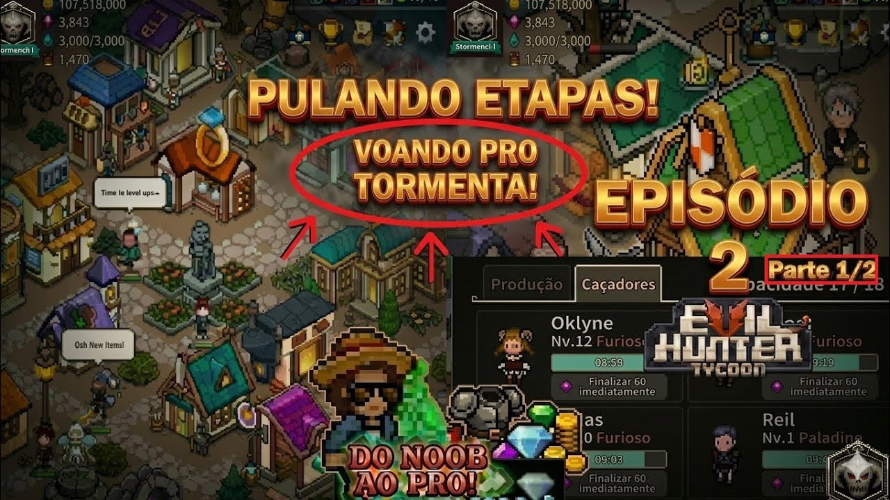 Do Noob ao Pro! - Pulando Etapas! Voando Pro Tormenta! - Ep 2 - Pt-Br - Evil Hunter Tycoon
