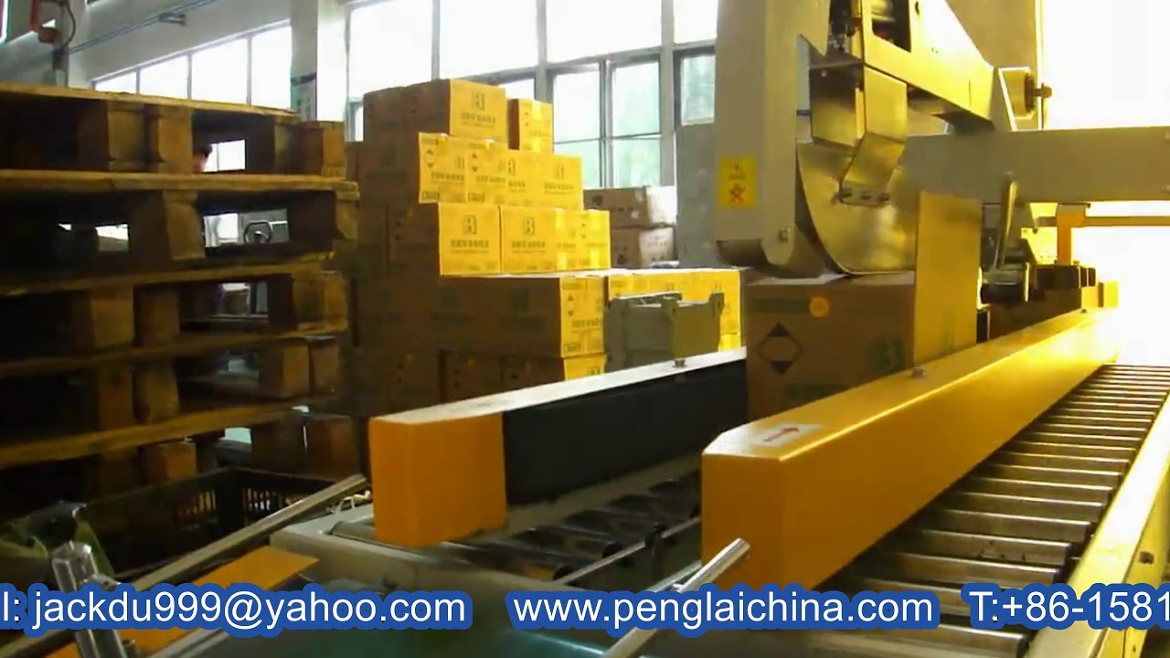 Aerosol cans labeling packs feeding into carton end packaging line automatic bottles encaser sealer