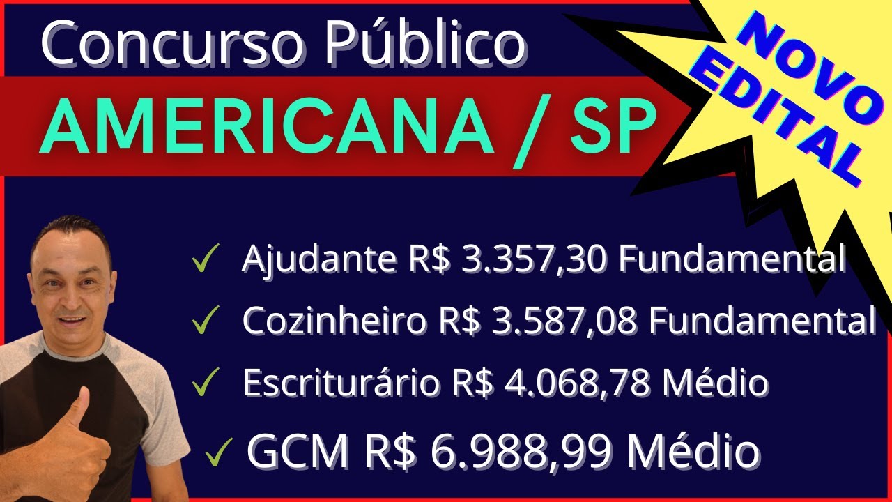 GCM AMERICANA/SP. Veja Benef&iacute;cios e Vantagens na Carreira. Apostilas do Concurso. Prof. D&ecirc; Ribeiro