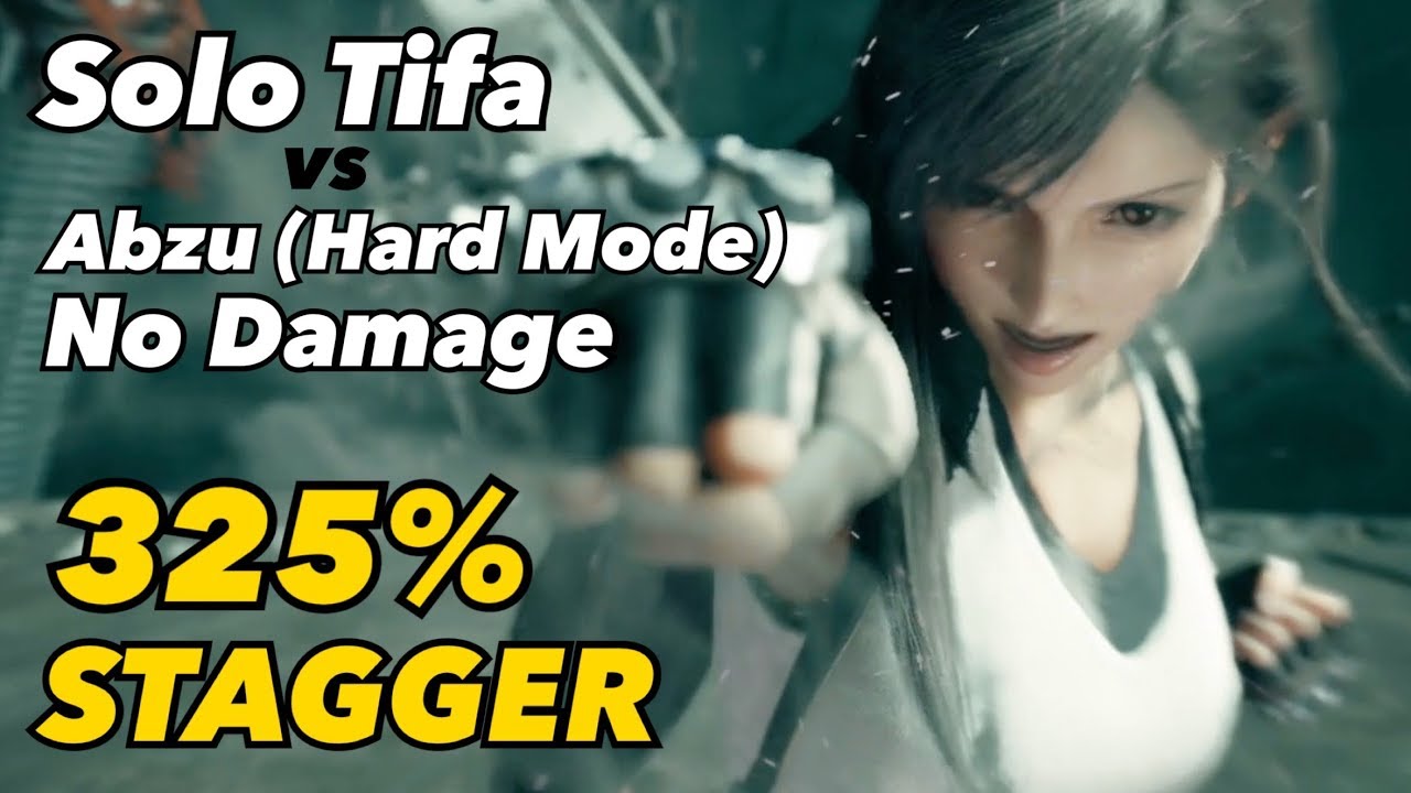 Tifa solo Abzu (Hard) No Damage (325% Stagger) | Final Fantasy 7 Remake
