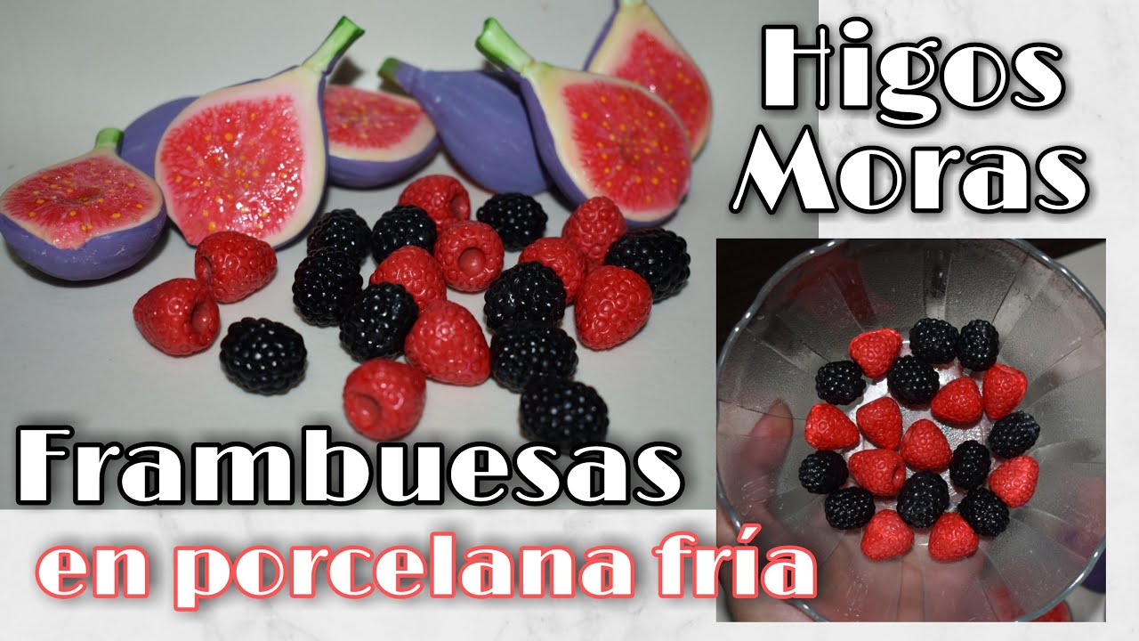 Cómo hacer frambuesas, higos y moras en porcelana fría sin molde