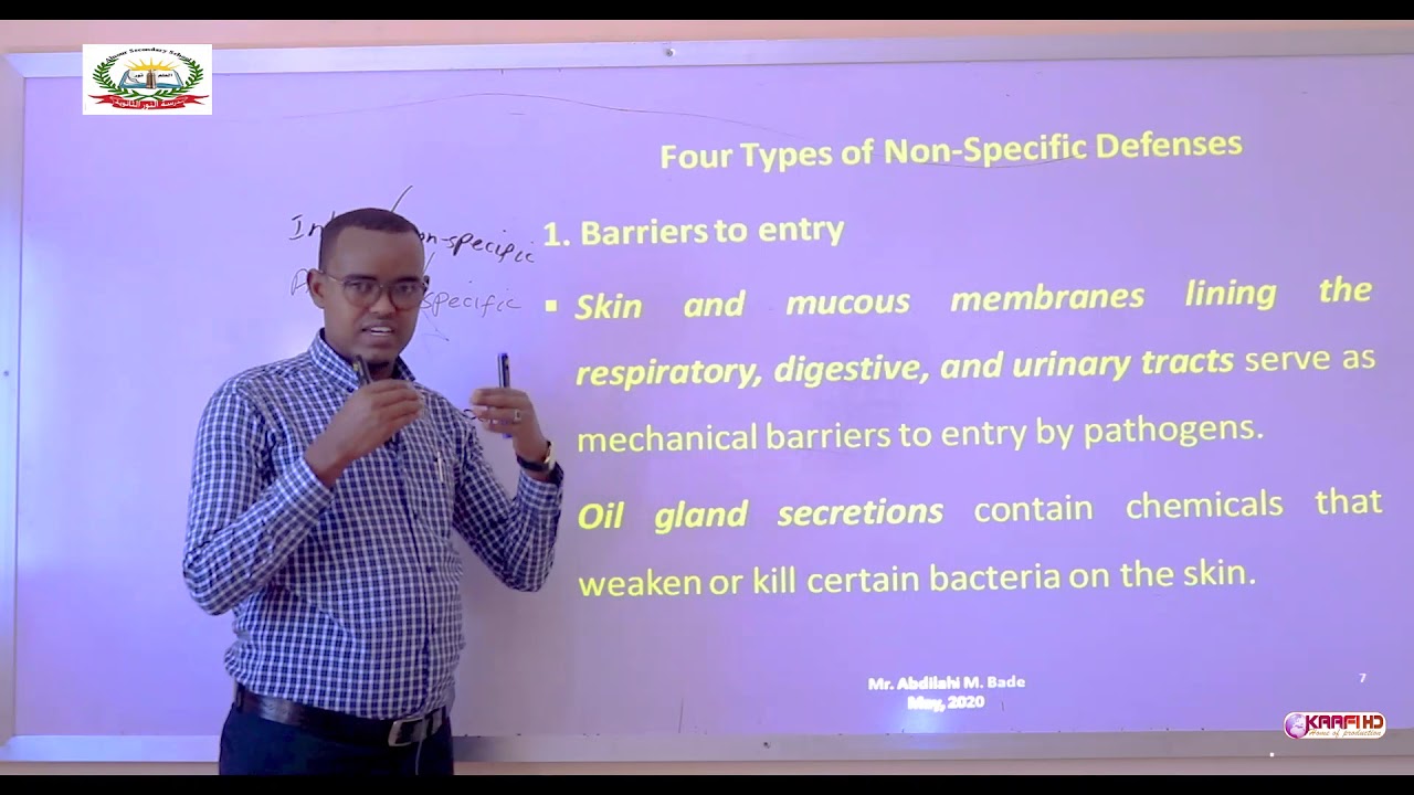 Form 4 Biology    Chapter 3: Immunity    Part 1  Teacher: Mr. Abdilahi Bade