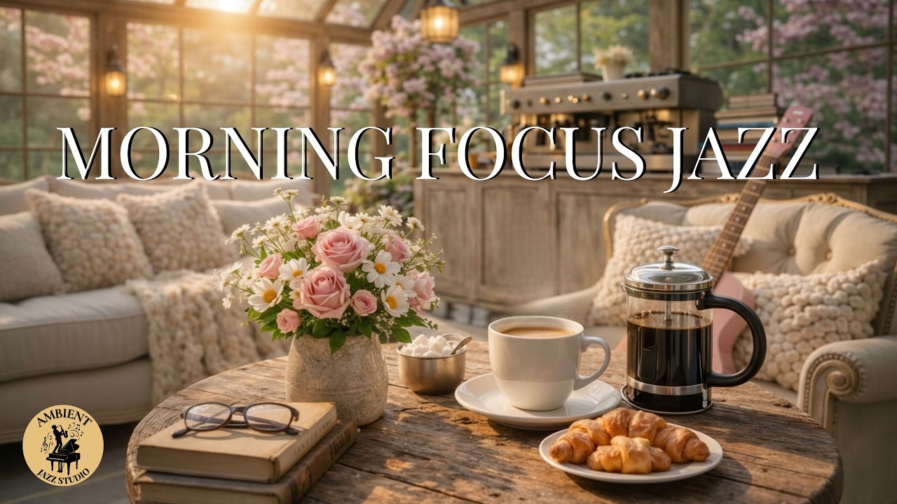 Morning Focus Jazz ☀️ Soft Piano for Work & Study | Cozy Coffee Shop Ambience