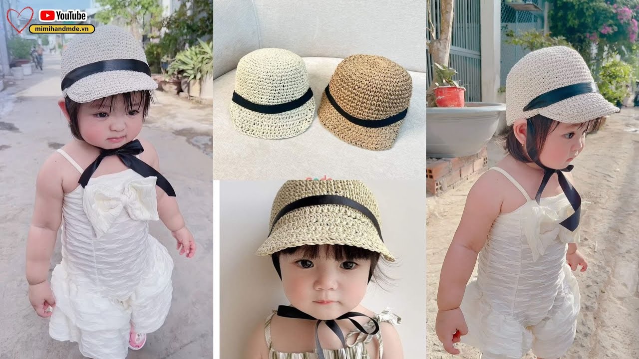 Móc Mũ Lưỡi Trai Cho Bé Trai, Bé Gái Đơn Giản Siêu Cưng 🧢 Móc Nón Kết • Crochet Baby Hat Tutorial