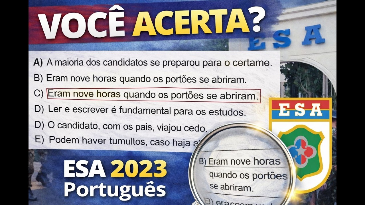 95% ERRA essa questão de Português da ESA (Você acerta?)